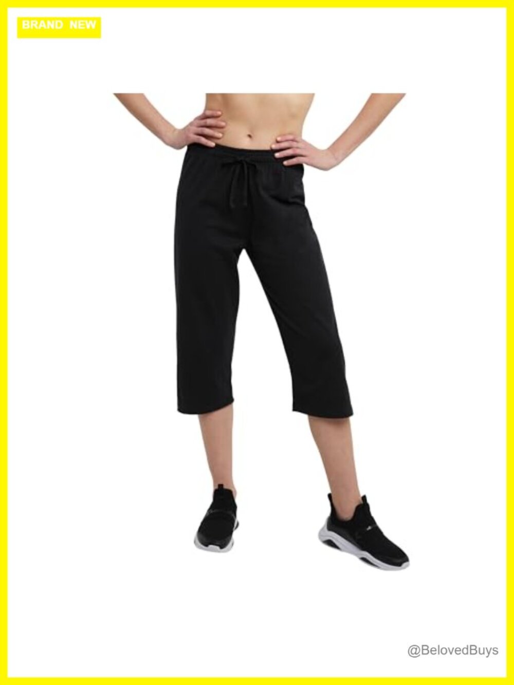 Champion Jersey Capri Lounge Pants Cropped Drawstring Athletic